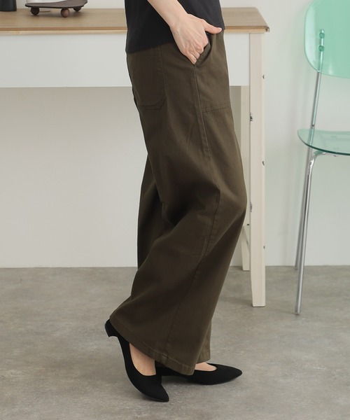 ElegChic（エレグシック）の「ウエストゴム ストレッチツイルベーカーパンツ（その他パンツ・レディース・ブラック/カーキ/ベージュ・M/L/XL/XXL/4L）」の13枚目の写真