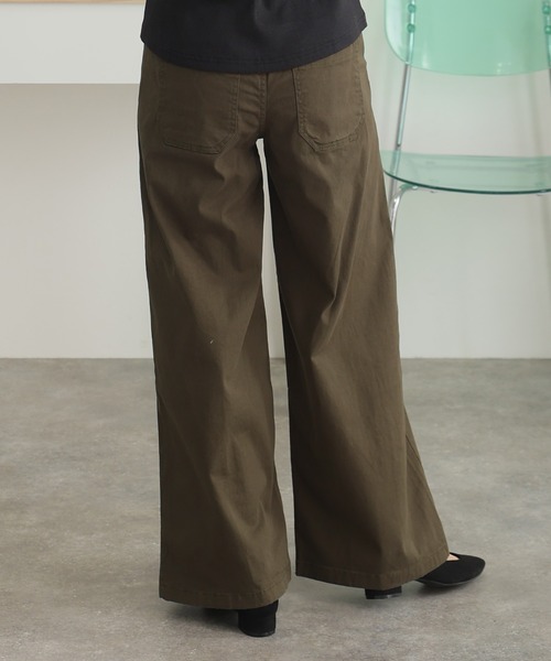 ElegChic（エレグシック）の「ウエストゴム ストレッチツイルベーカーパンツ（その他パンツ・レディース・ブラック/カーキ/ベージュ・M/L/XL/XXL/4L）」の14枚目の写真