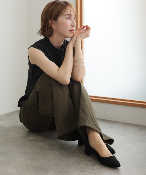 ElegChic（エレグシック）の「ウエストゴム ストレッチツイルベーカーパンツ（その他パンツ・レディース・ブラック/カーキ/ベージュ・M/L/XL/XXL/4L）」の15枚目の写真