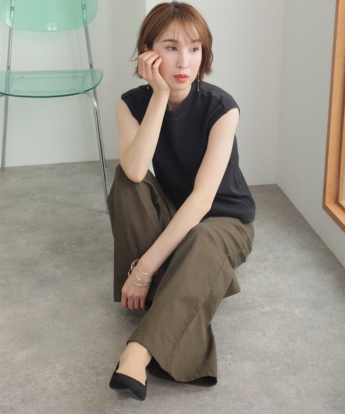 ElegChic（エレグシック）の「ウエストゴム ストレッチツイルベーカーパンツ（その他パンツ・レディース・ブラック/カーキ/ベージュ・M/L/XL/XXL/4L）」の22枚目の写真