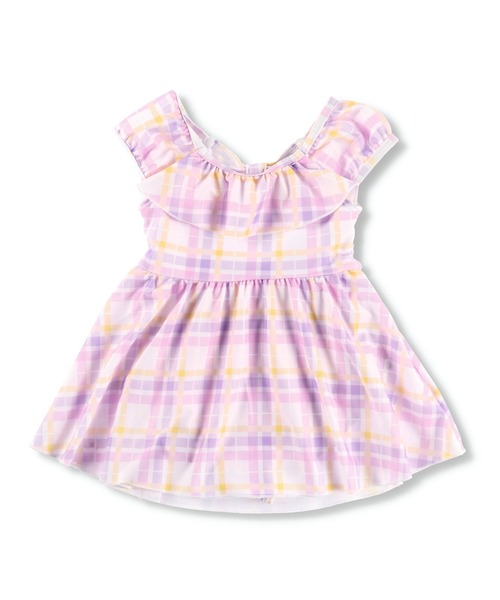 BRANSHES(ブランシェス)の「【水着】マドラスチェックワンピース(水着・キッズ・ピンク/オレンジ・90/100/110/120/130)」の12枚目の写真