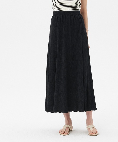 coca（coca）（コカ）の「楊柳プリーツフレアスカート（スカート・レディース・イエロー/カーキ/ブラック/グレー・M/L）」の13枚目の写真