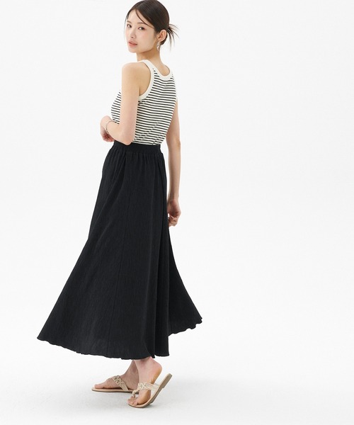 coca（coca）（コカ）の「楊柳プリーツフレアスカート（スカート・レディース・イエロー/カーキ/ブラック/グレー・M/L）」の9枚目の写真