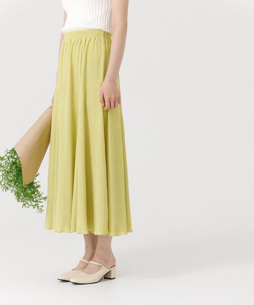 coca（coca）（コカ）の「楊柳プリーツフレアスカート（スカート・レディース・イエロー/カーキ/ブラック/グレー・M/L）」の6枚目の写真