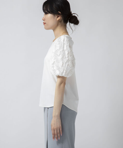 NOLLEY’S Sophi(ノーリーズソフィ)の「ジャガードスリーブプルオーバーカットソー(Tシャツ/カットソー・レディース・ブラック/オフホワイト・38/36)」の9枚目の写真