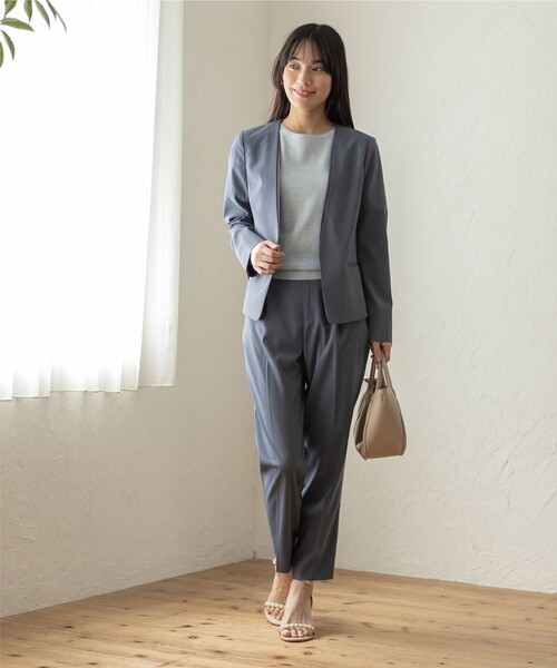 index（インデックス）の「◆セットアップ対応 タックテーパードパンツ【洗濯機洗い可/接触冷感/イージーケア等】（その他パンツ・レディース・ブラック/チャコールグレー/グリーン/キャメル・36/38/40/42）」の7枚目の写真