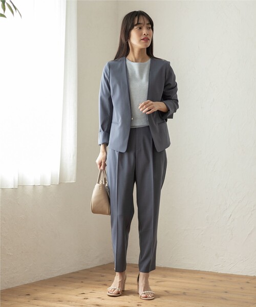 index（インデックス）の「◆セットアップ対応 タックテーパードパンツ【洗濯機洗い可/接触冷感/イージーケア等】（その他パンツ・レディース・ブラック/チャコールグレー/グリーン/キャメル・36/38/40/42）」の8枚目の写真