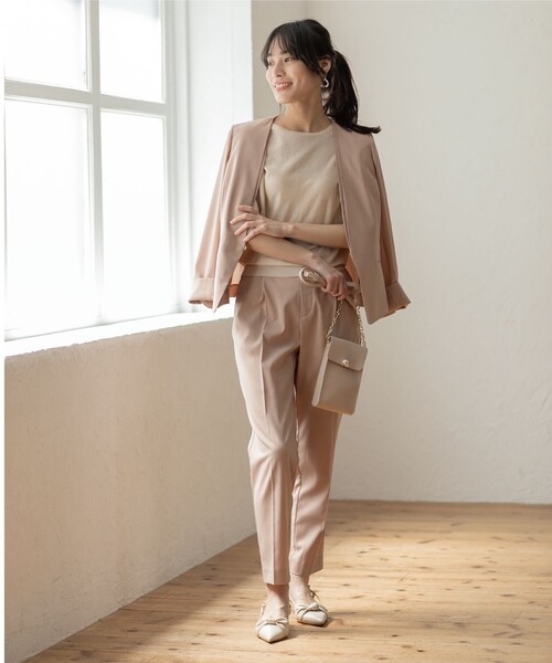 index（インデックス）の「◆セットアップ対応 タックテーパードパンツ【洗濯機洗い可/接触冷感/イージーケア等】（その他パンツ・レディース・ブラック/チャコールグレー/グリーン/キャメル・36/38/40/42）」の19枚目の写真