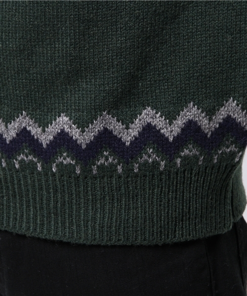 SENSE OF PLACE by URBAN RESEARCH(センスオブプレイスバイアーバンリサーチ)の「シェトランドノルディックセーター(ニット/セーター・メンズ・グリーン/ネイビー/オフホワイト・LARGE/MEDIUM)」の10枚目の写真