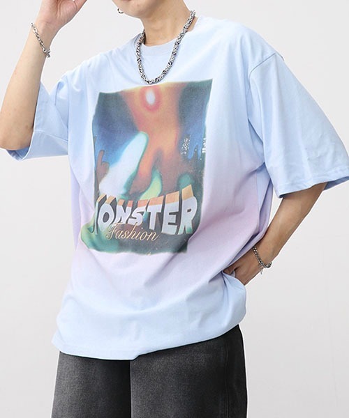 WESTBOY(ウエストボーイ)の「ビッグシルエットプリントTシャツ フェード WO23S3TP03【WB ORIGINALS】(Tシャツ/カットソー・メンズ・ピンク/ホワイト/ブラック/ブルー・L/M/XL)」の3枚目の写真