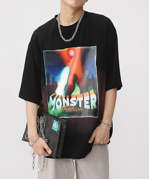 WESTBOY(ウエストボーイ)の「ビッグシルエットプリントTシャツ フェード WO23S3TP03【WB ORIGINALS】(Tシャツ/カットソー・メンズ・ピンク/ホワイト/ブラック/ブルー・L/M/XL)」の2枚目の写真