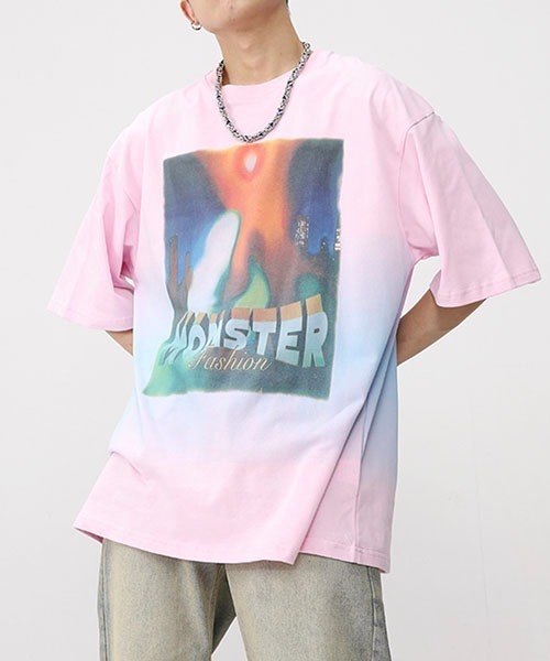 WESTBOY(ウエストボーイ)の「ビッグシルエットプリントTシャツ フェード WO23S3TP03【WB ORIGINALS】(Tシャツ/カットソー・メンズ・ピンク/ホワイト/ブラック/ブルー・L/M/XL)」の6枚目の写真