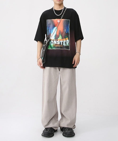 WESTBOY(ウエストボーイ)の「ビッグシルエットプリントTシャツ フェード WO23S3TP03【WB ORIGINALS】(Tシャツ/カットソー・メンズ・ピンク/ホワイト/ブラック/ブルー・L/M/XL)」の8枚目の写真