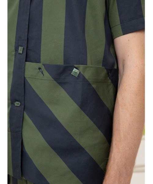 JNBY(ジェーエヌビーワイ)の「HOME Genderless Striped Cotton Shirt(シャツ/ブラウス・レディース・ベージュ系その他5/ブルー系その他4/グリーン系その他5・36/38)」の19枚目の写真