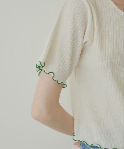 idem(イデム)の「pocopoco cut and sew tops/配色メロウトップス(Tシャツ/カットソー・レディース・ブルー/アイボリー/ブラック・FREE)」の16枚目の写真