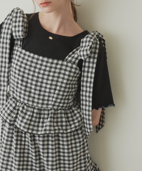 idem(イデム)の「pocopoco cut and sew tops/配色メロウトップス(Tシャツ/カットソー・レディース・ブルー/アイボリー/ブラック・FREE)」の5枚目の写真