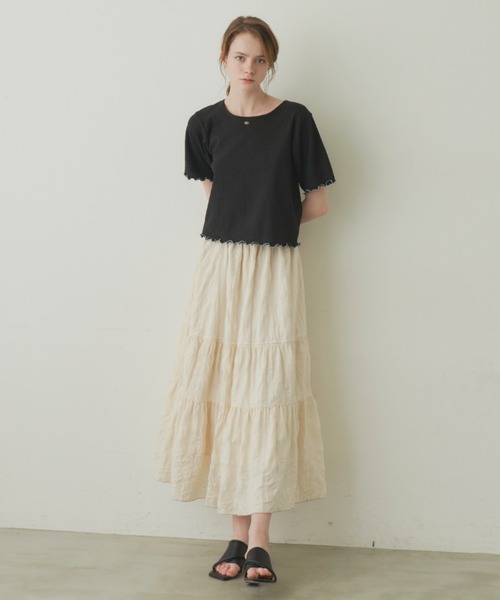 idem(イデム)の「pocopoco cut and sew tops/配色メロウトップス(Tシャツ/カットソー・レディース・ブルー/アイボリー/ブラック・FREE)」の21枚目の写真