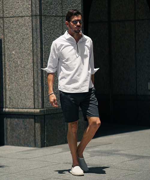 SOMEDIFF(サムディフ)の「【SOMEDIFF】夏のスタイルに刺激をプラス。 総柄ハーフパンツ メンズ 夏服(その他パンツ・メンズ・ホワイト×ブラック/ブラック×グレー/ホワイト・M/XL/L)」の14枚目の写真