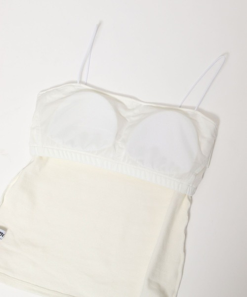 BABYLONE(バビロン)の「ロングテレコパット付きキャミ(キャミソール・レディース・オフホワイト/サンドグレー/ブラック・フリー)」の8枚目の写真