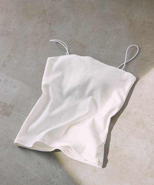 BABYLONE(バビロン)の「ロングテレコパット付きキャミ(キャミソール・レディース・オフホワイト/サンドグレー/ブラック・フリー)」の20枚目の写真