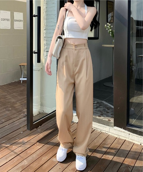 Chick（チック）の「▲ハイウエストストライプスラックス（スラックス・レディース・ベージュ/ブラック・L/M/XL）」の8枚目の写真