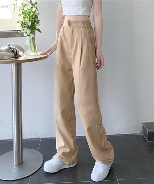 Chick（チック）の「▲ハイウエストストライプスラックス（スラックス・レディース・ベージュ/ブラック・L/M/XL）」の11枚目の写真