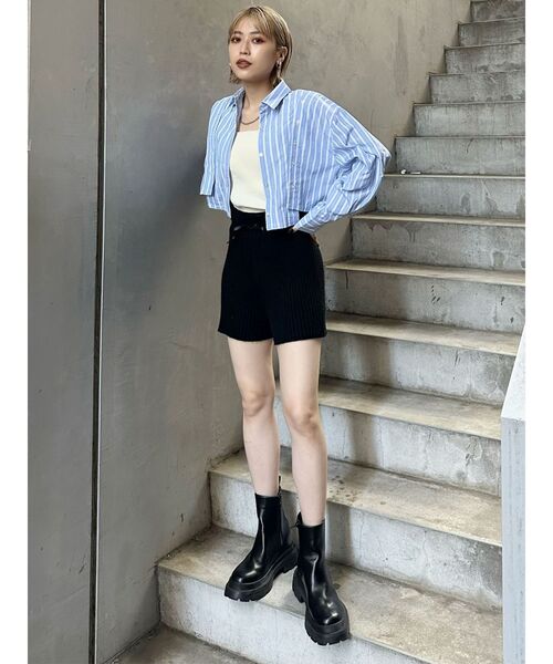 MURUA（ムルーア）の「リブニットキュロット【ショートパンツ