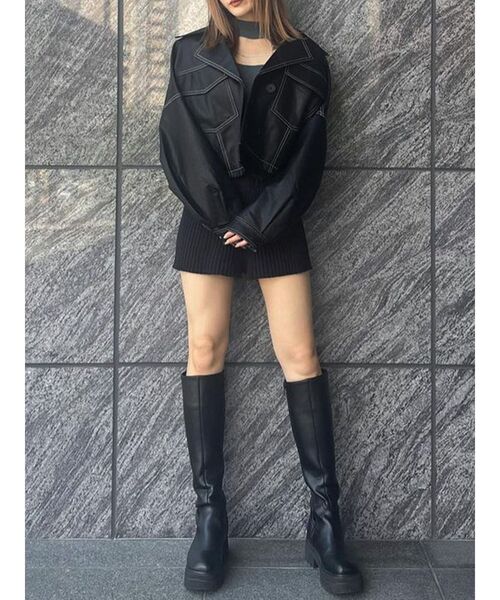 MURUA（ムルーア）の「リブニットキュロット【ショートパンツ】（その他パンツ・レディース・モカ/ブラック/グレー・FREE）」の15枚目の写真