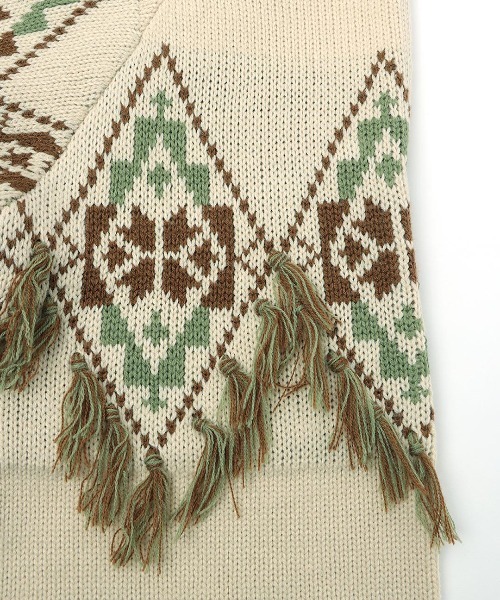 チチカカ（チチカカ）の「ナバホフリンジニットプルオーバー（ニット/セーター・レディース・グレー/アイボリー/ブラウン・FREE）」の16枚目の写真