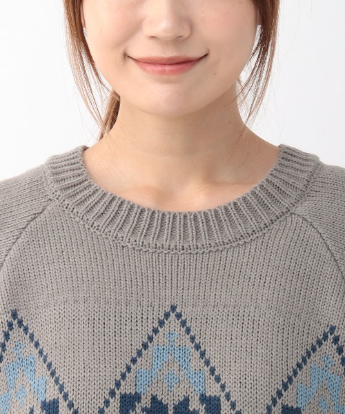 チチカカ（チチカカ）の「ナバホフリンジニットプルオーバー（ニット/セーター・レディース・グレー/アイボリー/ブラウン・FREE）」の13枚目の写真