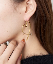 ハートフープピアス