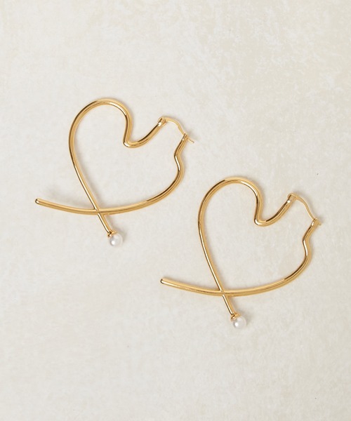 Chico（チコ）の「ハートフープピアス（ピアス（両耳用）・レディース・シルバー/ゴールド・FREE）」の6枚目の写真