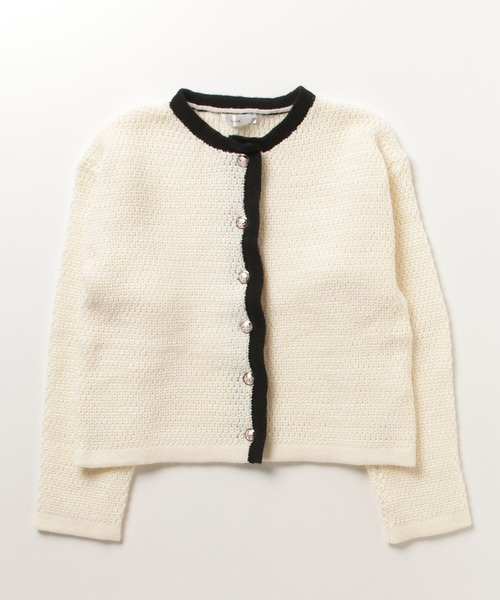 ROOPTOKYO（ループトウキョウ）の「ゴールドボタンパイピングニットカーディガン（カーディガン/ボレロ・レディース・ホワイト×ブラック/ホワイト/ネイビー・FREE）」の15枚目の写真