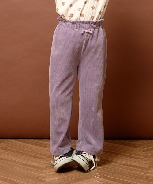 Lycee mine（リセマイン）の「【やみつきになる着心地】ニットコールフレアパンツ（レギンス/スパッツ・キッズ・アイボリー/ダークブラウン/ベージュ/パープル/サーモンピンク/チャコール・100cm/130cm/120cm/110cm/150cm/140cm）」の6枚目の写真