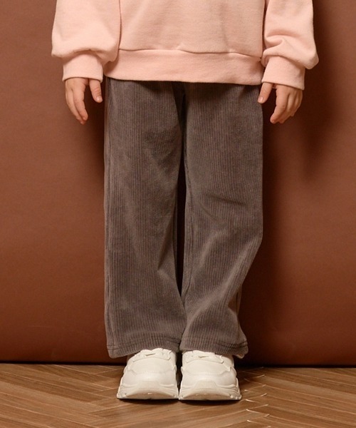 Lycee mine（リセマイン）の「【やみつきになる着心地】ニットコールフレアパンツ（レギンス/スパッツ・キッズ・アイボリー/ダークブラウン/ベージュ/パープル/サーモンピンク/チャコール・100cm/130cm/120cm/110cm/150cm/140cm）」の2枚目の写真