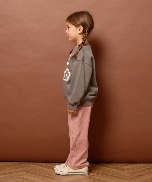 Lycee mine（リセマイン）の「【やみつきになる着心地】ニットコールフレアパンツ（レギンス/スパッツ・キッズ・アイボリー/ダークブラウン/ベージュ/パープル/サーモンピンク/チャコール・100cm/130cm/120cm/110cm/150cm/140cm）」の19枚目の写真