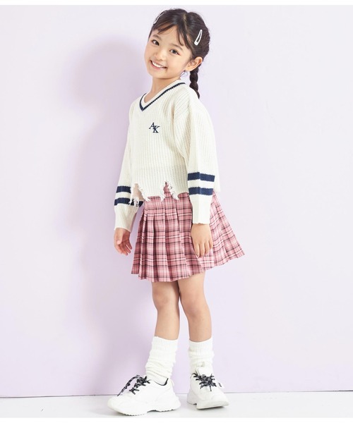 ANAP kids（アナップキッズ）の「ダメージラインニットトップス【親子お揃い】（ニット/セーター・キッズ・ラベンダー/アイボリー/ブラック・110cm/120cm/130cm）」の18枚目の写真