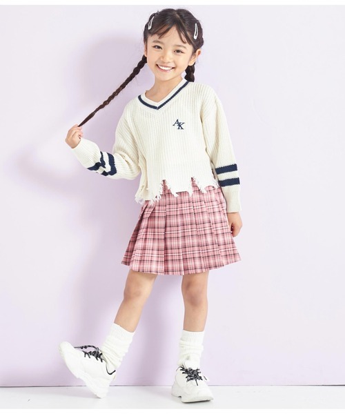ANAP kids（アナップキッズ）の「ダメージラインニットトップス【親子お揃い】（ニット/セーター・キッズ・ラベンダー/アイボリー/ブラック・110cm/120cm/130cm）」の19枚目の写真