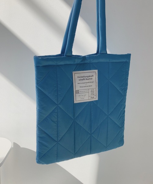 AS KNOW AS plus（アズノゥアズプラス）の「☆スクエアキルトトートバッグ（トートバッグ・レディース・ブラック/オレンジ/パープル/アイボリー/ブルー/ピンク/グリーン・FREE）」の13枚目の写真