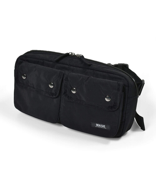 WASK（ワスク）の「ポケット付きショルダーバッグ（ボディバッグ/ウエストポーチ・キッズ・グリーン/ブラック・FREE）」の2枚目の写真