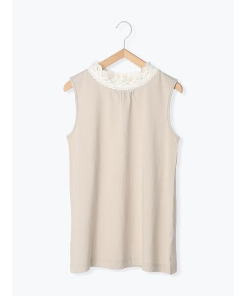 Samansa Mos2(サマンサ モスモス)の「レース襟スタンドネックノースリーブ(タンクトップ・レディース・ブラック/オフホワイト/ベージュ・F)」の4枚目の写真