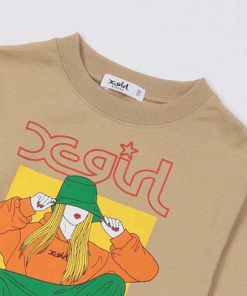 X-girl Stages(エックスガールステージス)の「ガールモチーフ長袖Tシャツ(Tシャツ/カットソー・キッズ・オフホワイト/ライトピンク/ベージュ・110cm/80cm/100cm/140cm/120cm/90cm/130cm)」の5枚目の写真