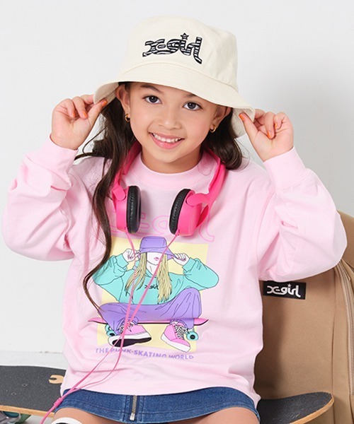 X-girl Stages(エックスガールステージス)の「ガールモチーフ長袖Tシャツ(Tシャツ/カットソー・キッズ・オフホワイト/ライトピンク/ベージュ・110cm/80cm/100cm/140cm/120cm/90cm/130cm)」の13枚目の写真