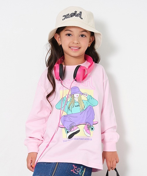 X-girl Stages(エックスガールステージス)の「ガールモチーフ長袖Tシャツ(Tシャツ/カットソー・キッズ・オフホワイト/ライトピンク/ベージュ・110cm/80cm/100cm/140cm/120cm/90cm/130cm)」の15枚目の写真