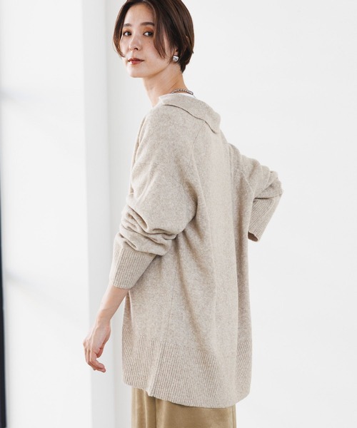 LEPSIM（レプシィム）の「7ゲージ深Vスキッパーチュニック　971257（ニット/セーター・レディース・イエロー/ベージュ/グレー・FREE）」の7枚目の写真