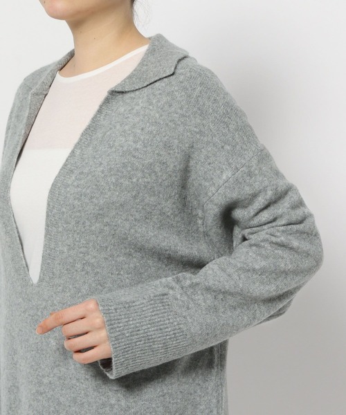 セール】7ゲージ深Vスキッパーチュニック 971257（ニット/セーター