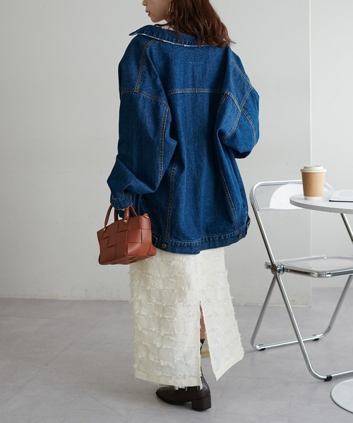 DISCOAT（ディスコート）の「フリンジナロースカート（スカート・レディース・オフホワイト/ブラック・FREE）」の5枚目の写真