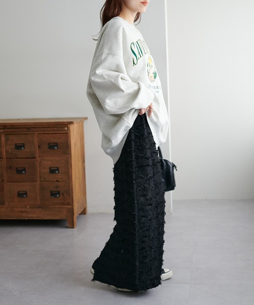 DISCOAT（ディスコート）の「フリンジナロースカート（スカート・レディース・オフホワイト/ブラック・FREE）」の10枚目の写真