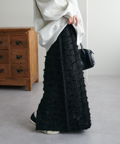 DISCOAT（ディスコート）の「フリンジナロースカート（スカート・レディース・オフホワイト/ブラック・FREE）」の15枚目の写真