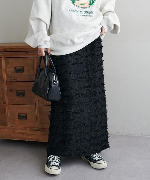 DISCOAT（ディスコート）の「フリンジナロースカート（スカート・レディース・オフホワイト/ブラック・FREE）」の13枚目の写真